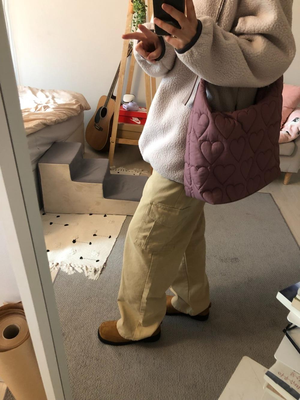 beige cargo button pants