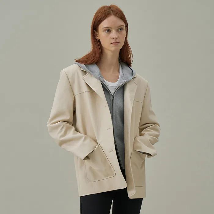 Matt Leather Jacket[LMBDSPJK101]-Ivory