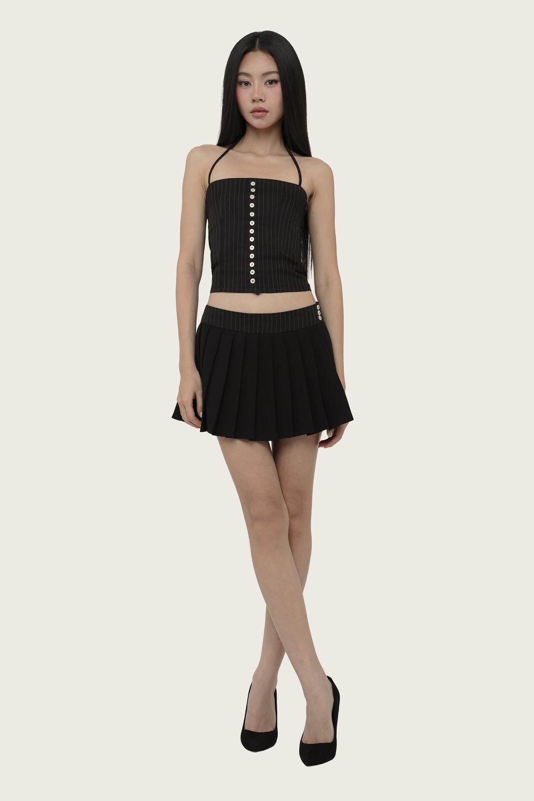 Jennie striped button top