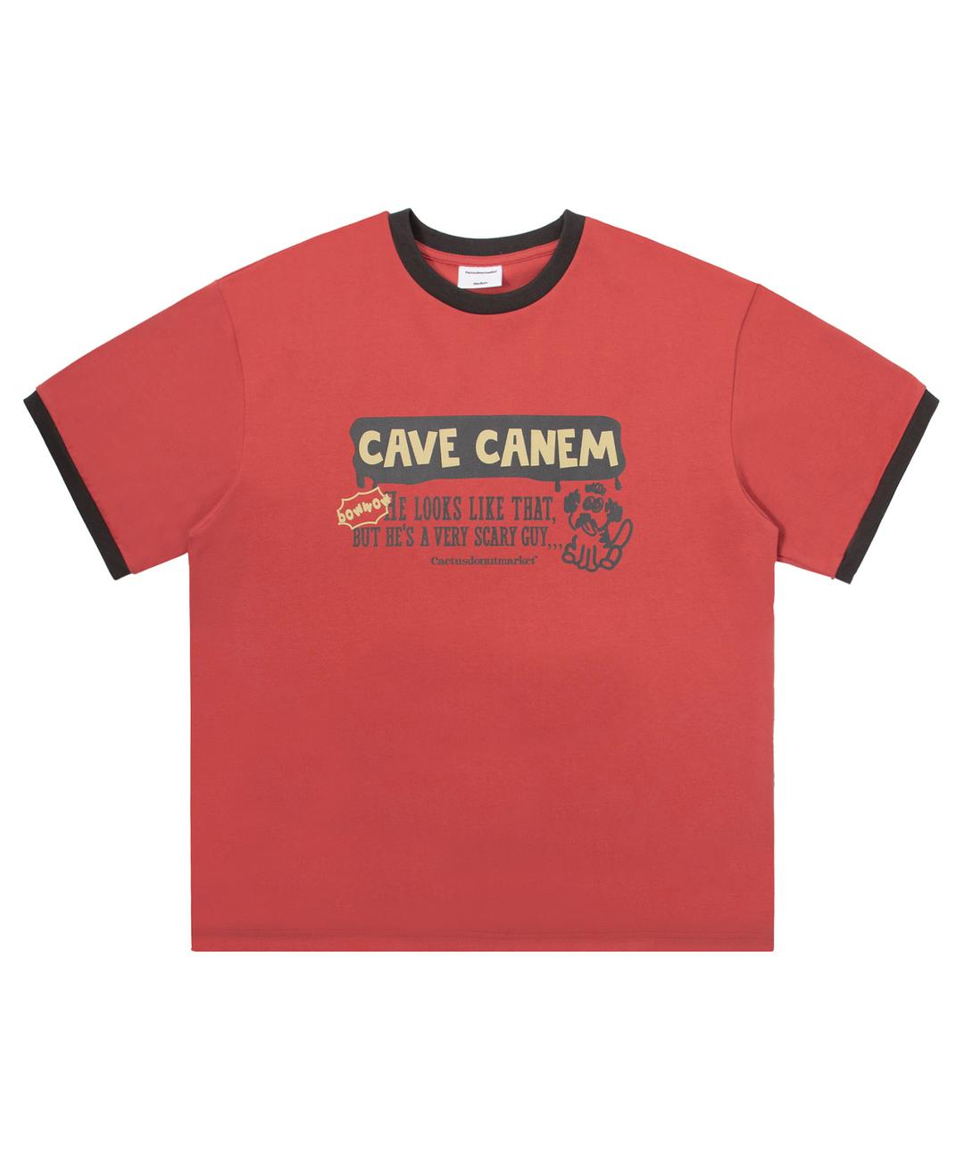 Cave Canem Ringer T-Shirt - Coral