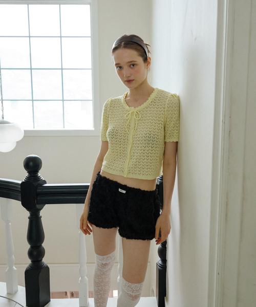 ROSE LACE BALLOON SHORTS_BLACK