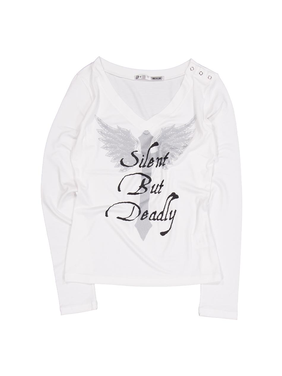 V-NECK CROSS TOP / WHITE