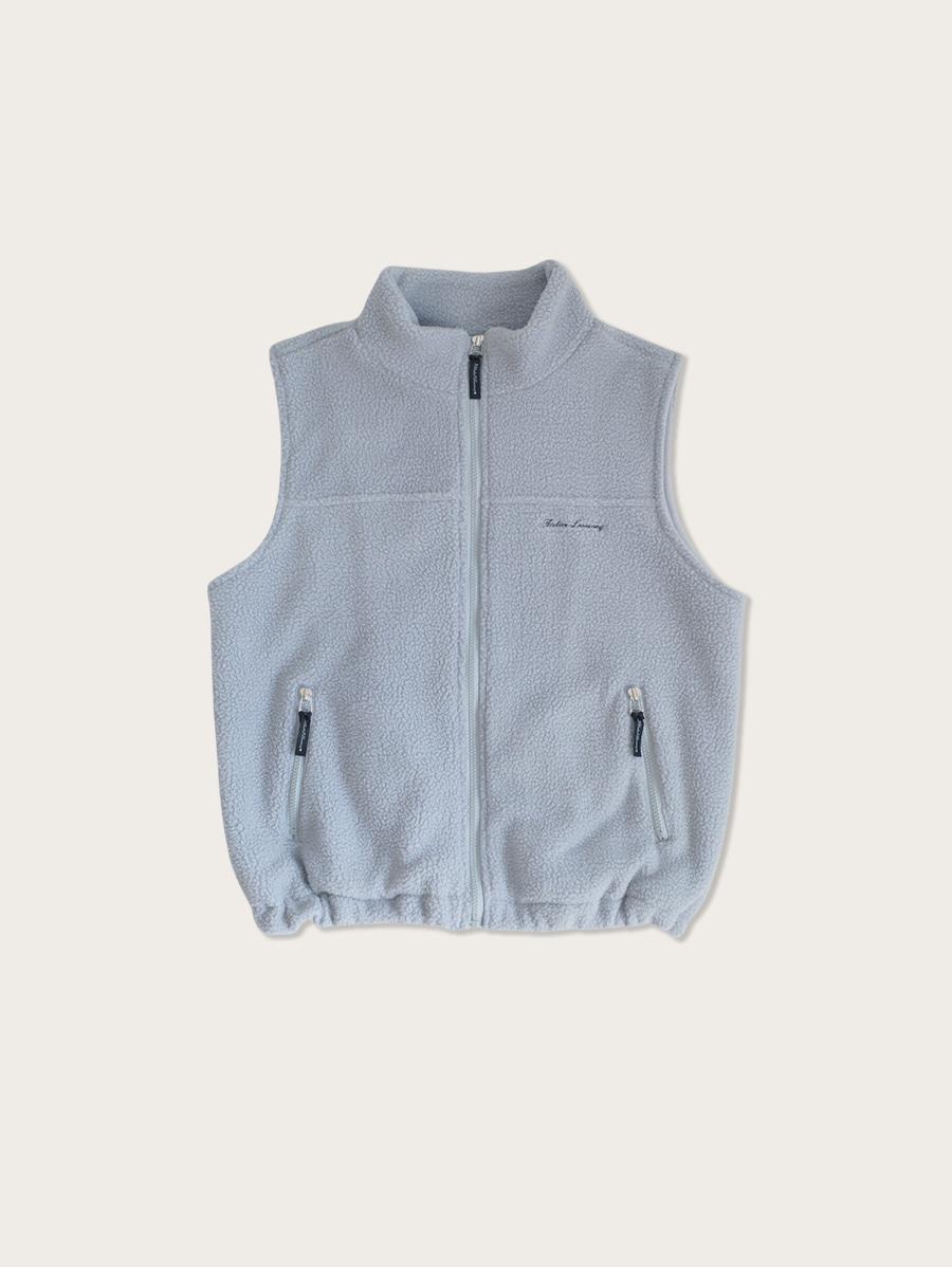 fleece vest - soft blue