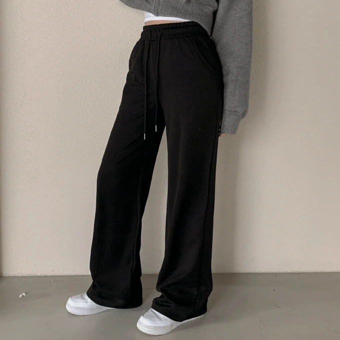 [자체제작/3천장이상돌파][숏/롱] 리즈 기모 와이드 롱 팬츠 -2 color