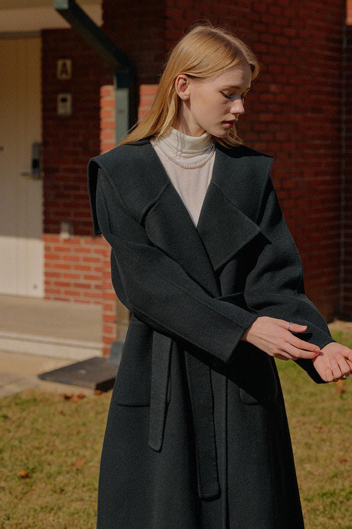COLLAR HANDMADE COAT_DARK GREEN