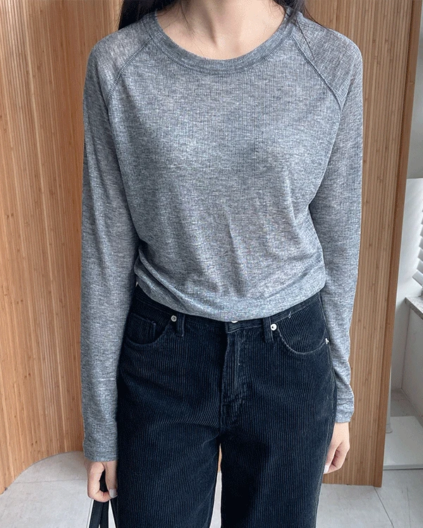 25FW 울시스루 루즈핏티셔츠