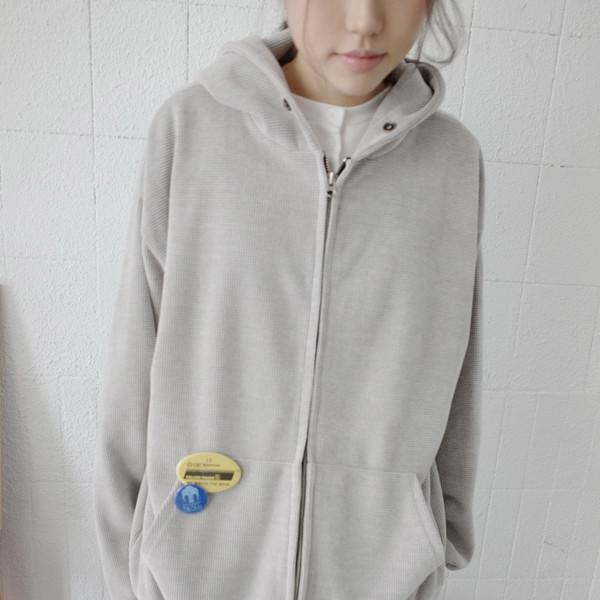 waffle hood zip-up (3c)