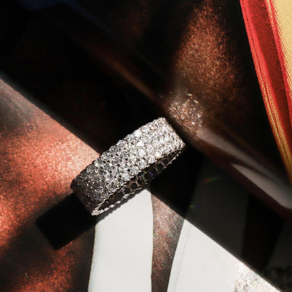 [쏘네] 스위스 시그니티 시뮬럿 다이아 그랜드 파베 윤슬 반지, Swiss Signity Simulated Diamond Grand Pave Ring