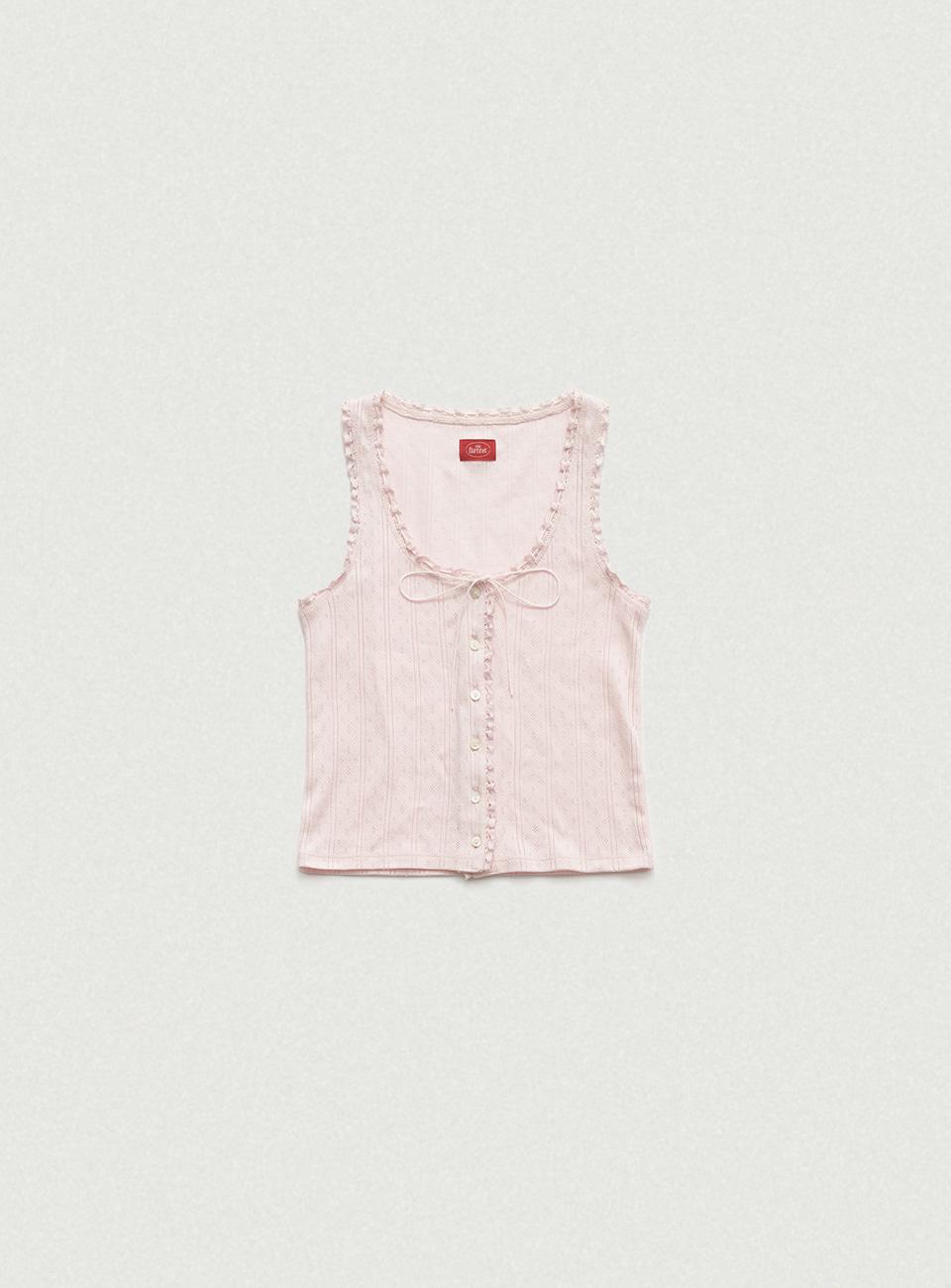 Ravioli Lace-Trim Tank Top_Pink