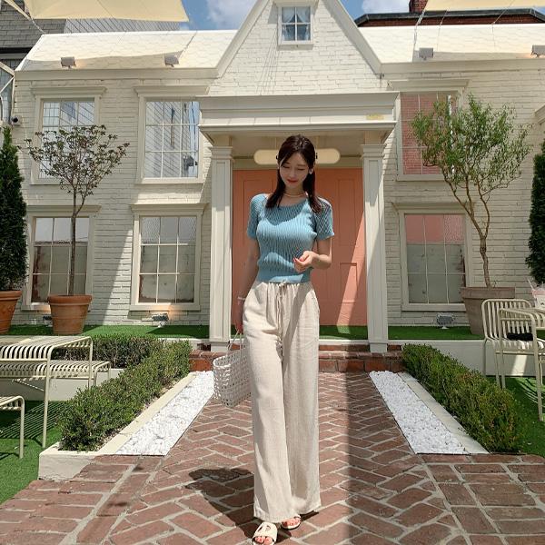 (104.마약팬츠)개편한 린넨 밴딩 팬츠