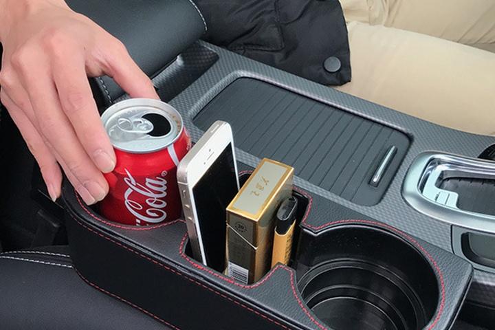 차량용 가죽 사이드 포켓 드링크 컵홀더