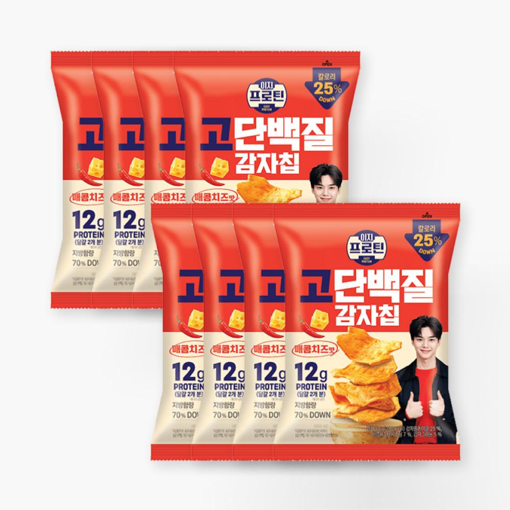 이지프로틴 고단백질 감자칩 매콤치즈 50g x 8개 / 단백질 간식 저칼로리 과자