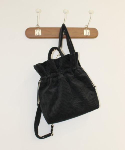 코듀로이 골지 복조리 4way 백팩 블랙