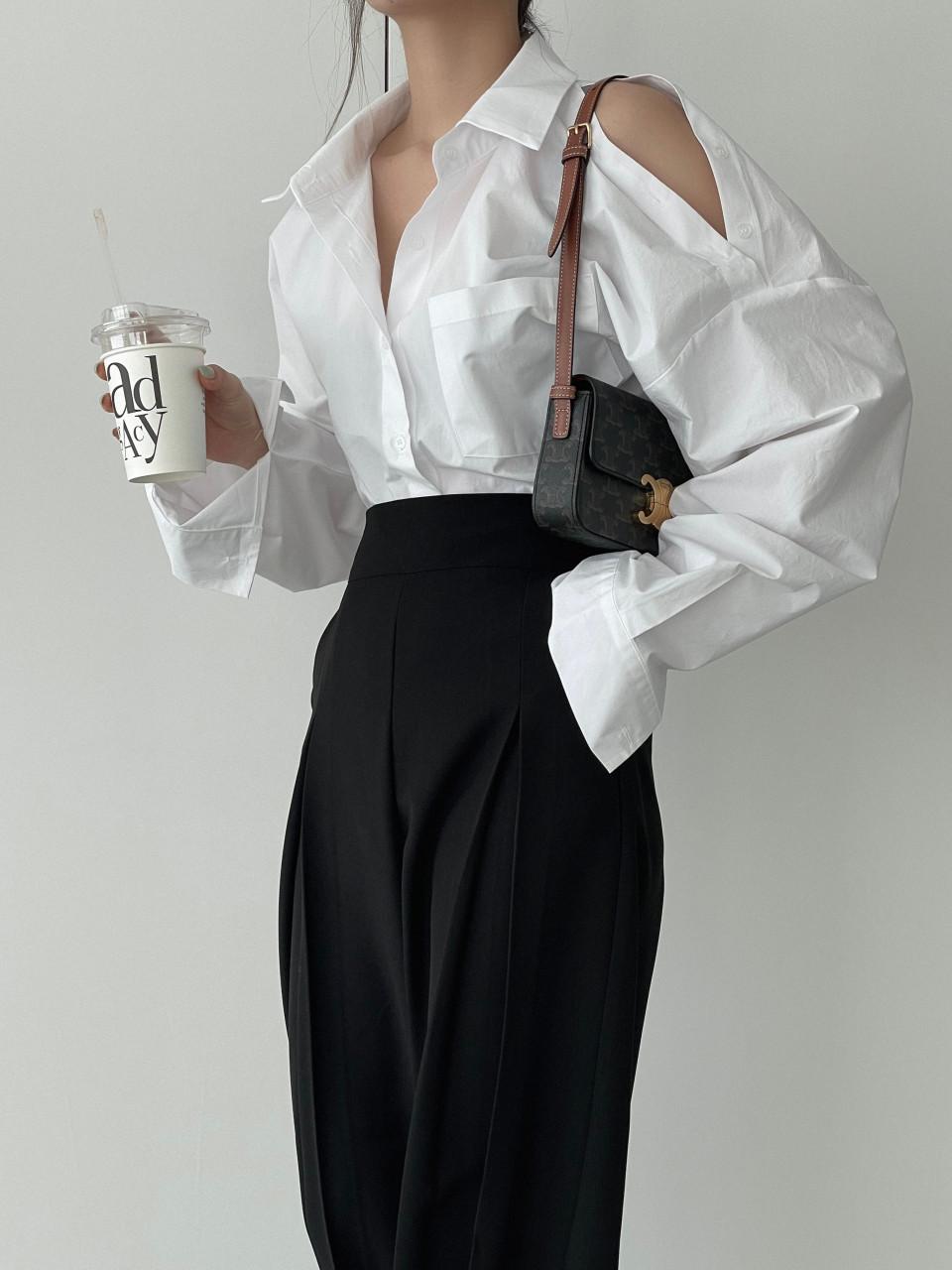 [강추] 숄더 버튼 하프 투웨이 셔츠 , 3col