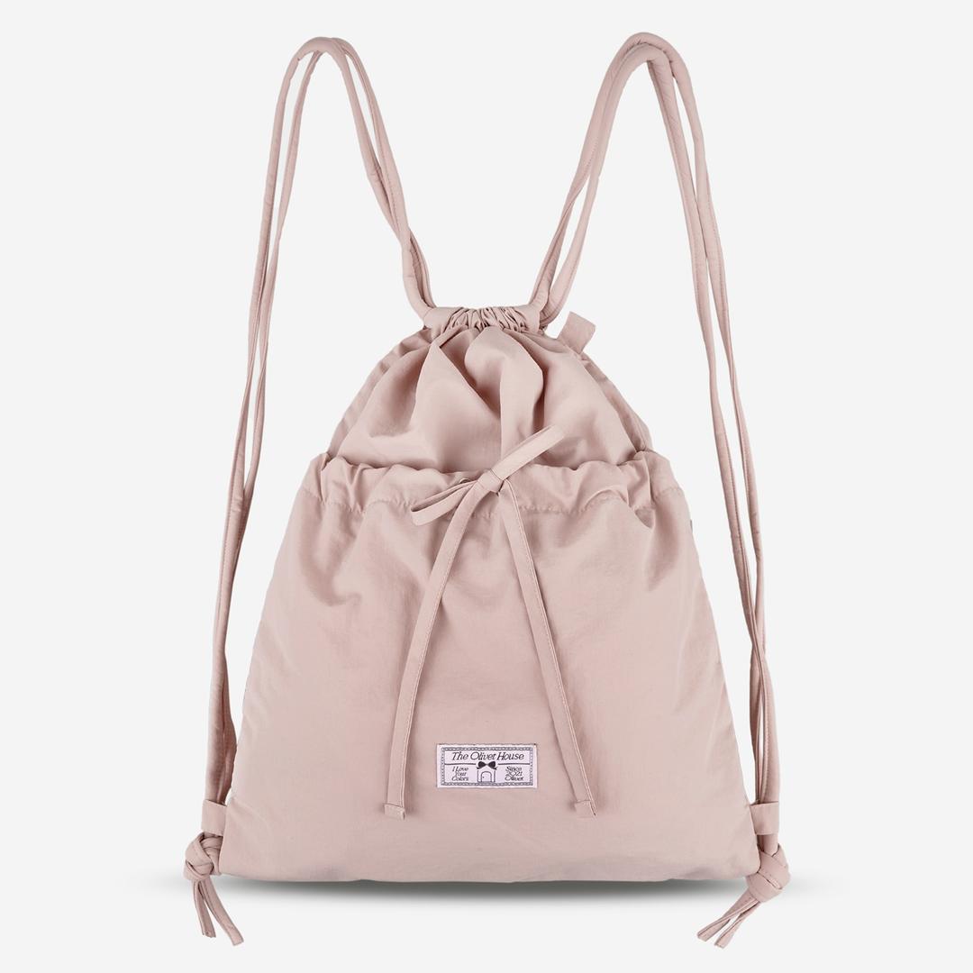 (3차 프리오더) Ribbon string bag (pink) - 리본 짐색