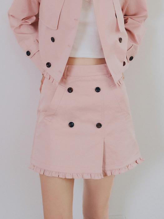 Cest_Ruffle button skirt