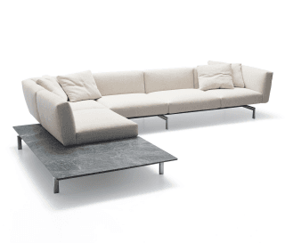 아비오 소파 / 알루미늄 베이스 & 베르디 알피 마블 , 아이보리, KNOLL