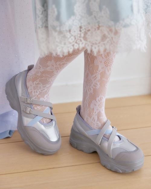 로미타 플랫폼 밴딩 메리제인 그레이쉬 블루 FLOTGA1W87