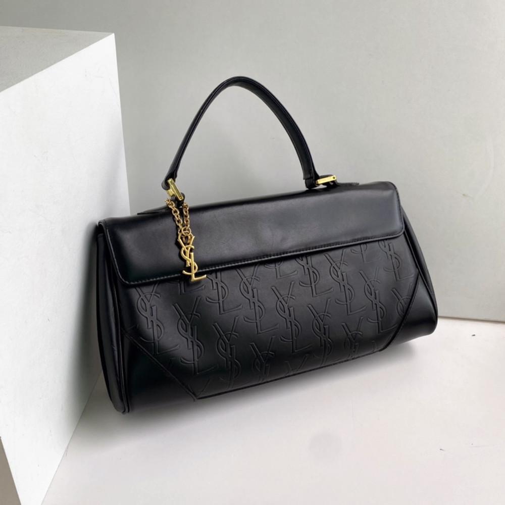 [중고]Ysl (미사용 전시품) 생로랑 입생로랑 빈티지 로고포인트 참 미니 토트백 핸드백 미니백 데일리백 빈티지백 블랙 검정 가방 명품