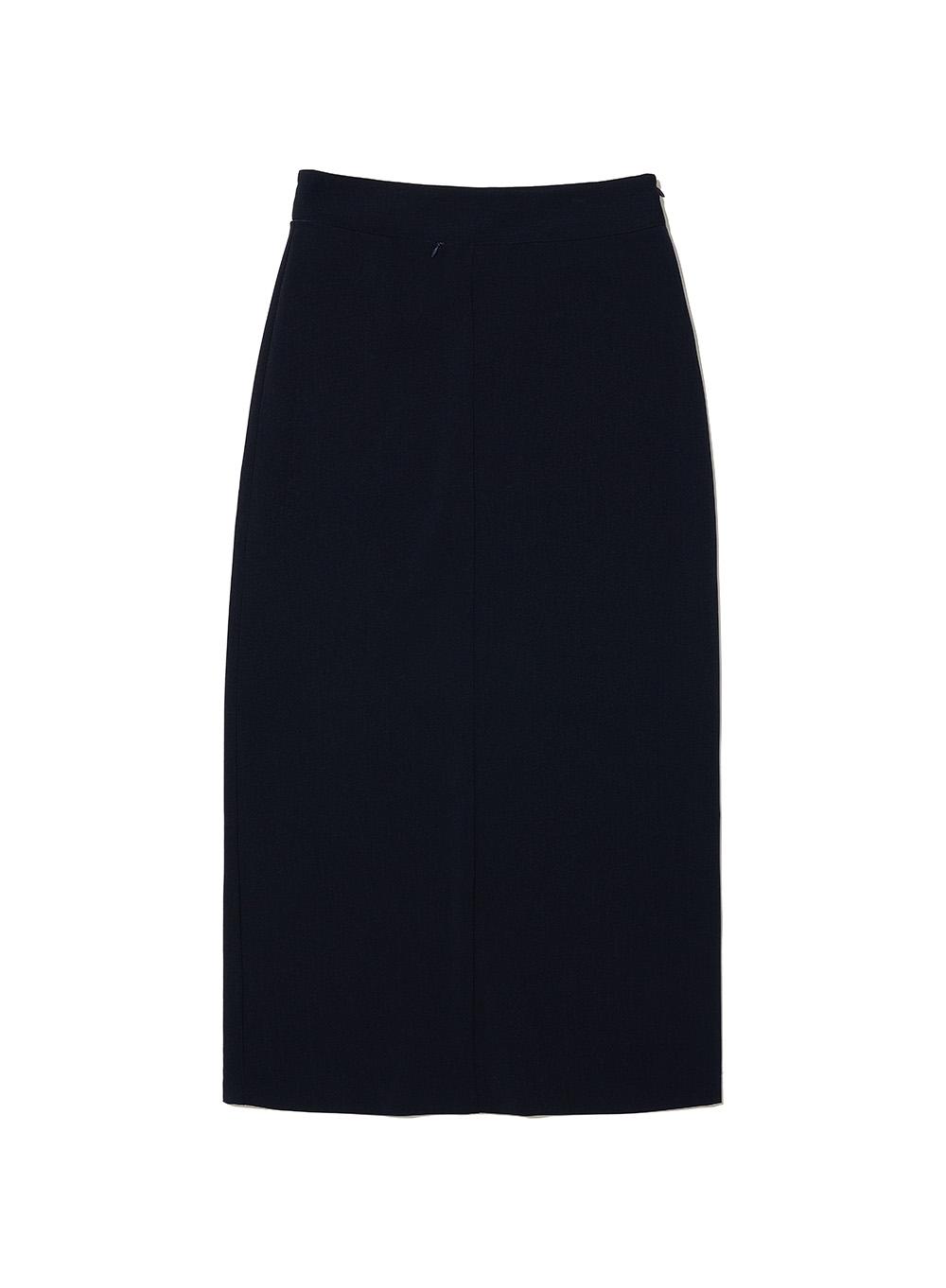 [WOMEN] CUT-OUT WITH ZIP MAXI SKIRT_NAVY