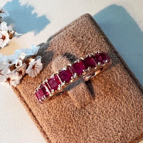[루비R109] 사각 천연 루비반지 (14K)