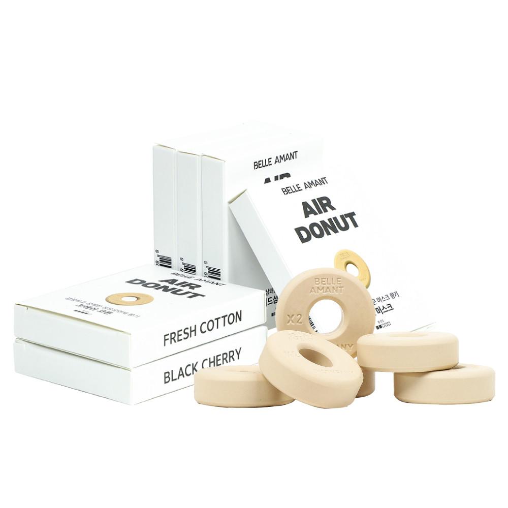 벨르아망 에어도넛 차량용 방향제 리필 고체형 백자토 블랙체리