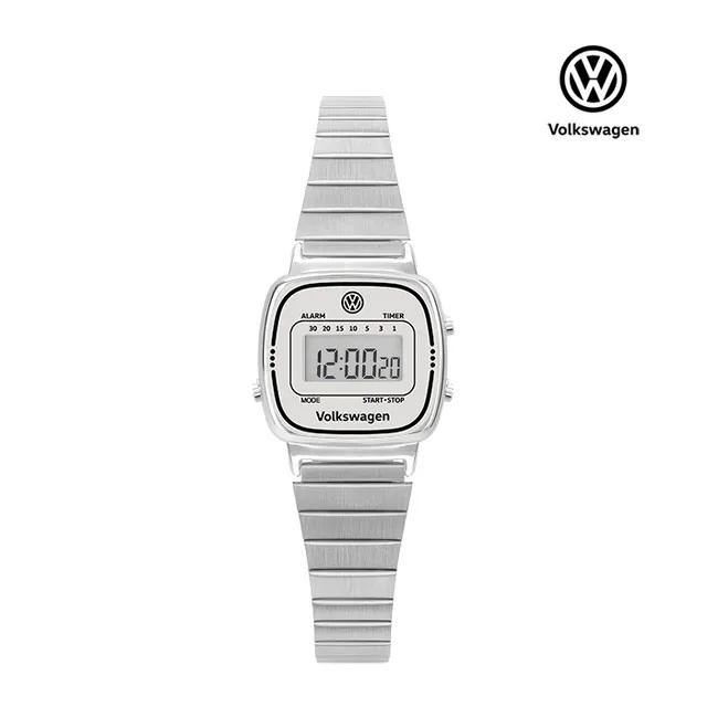 폭스바겐 디지털 여성 메탈 손목시계 VW-BeetleNewtro-WH