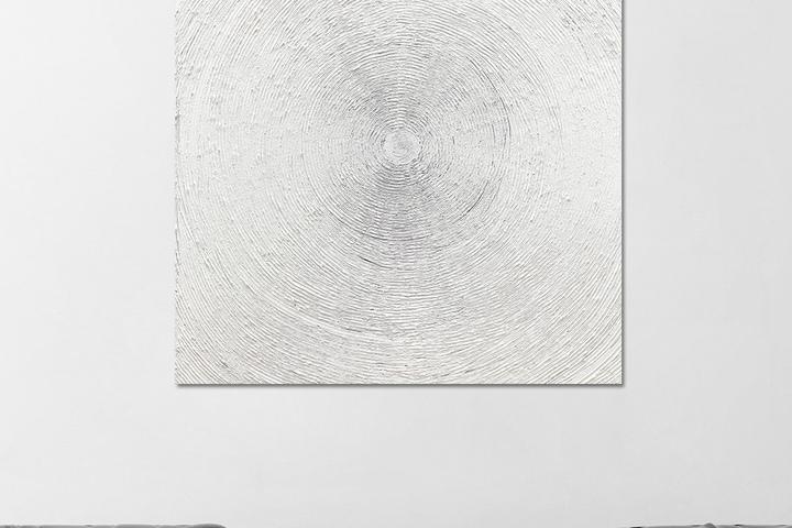 핸드페인팅 화이트서클 캔버스 액자