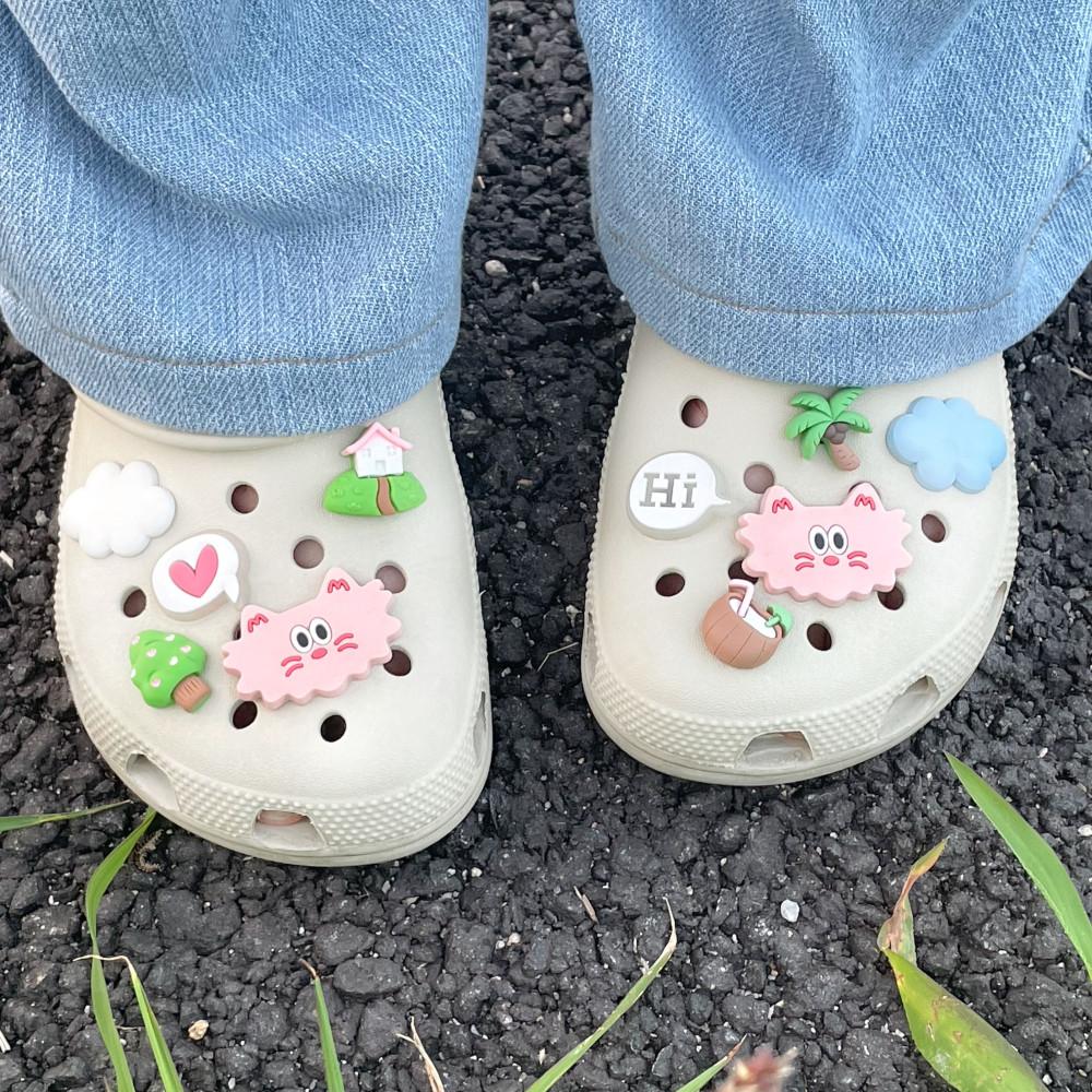 고양이 미미 실리콘 지비츠 참/arrowxbow/크록스 지비츠 세트 호환