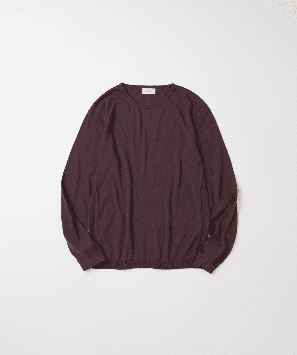 125 Silky Round Neck Knit - Prune
