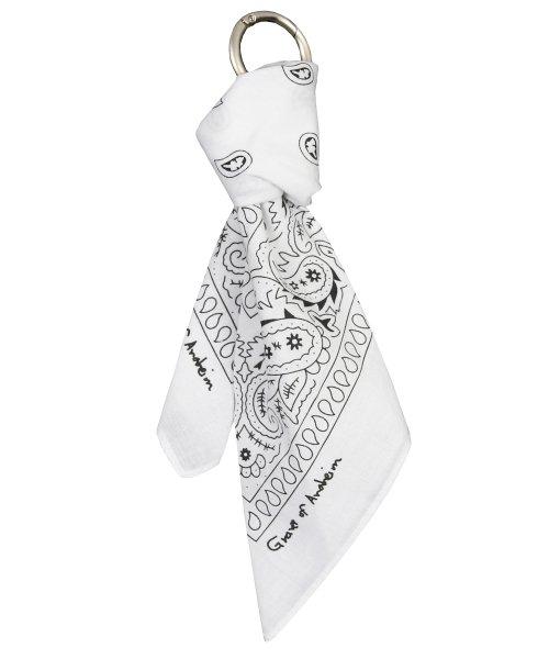 [BAG&ACC]페이즐리 반다나 스카프 벨트 키링_화이트