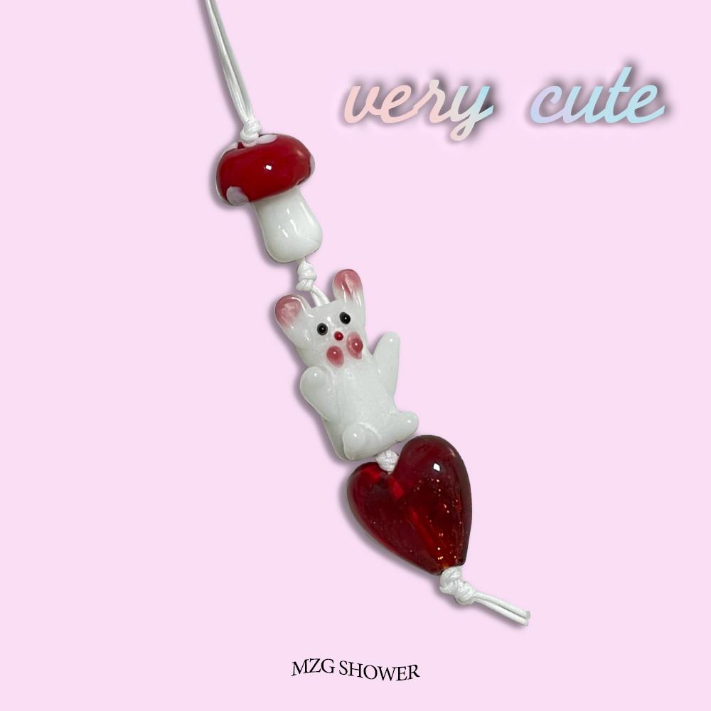 귀여운 핸드폰 스트랩 rabbit&heart strap