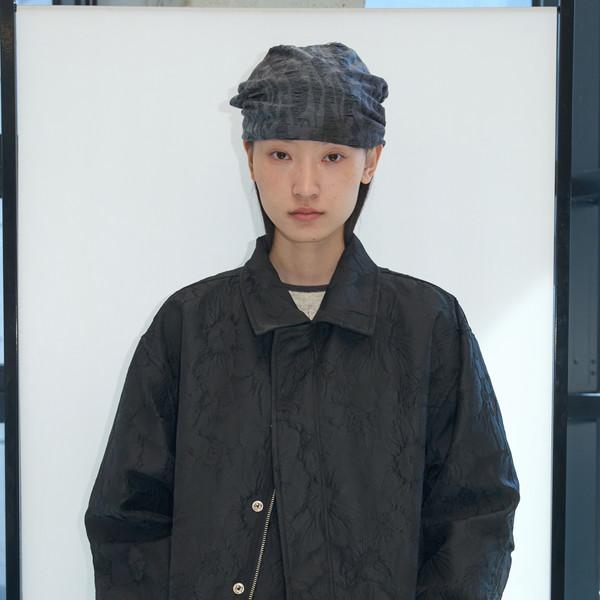 Flower Jacquard String Jacket (Black)