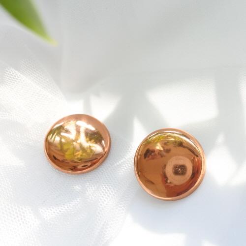 1950s RENOIRE copper round clip earrings
