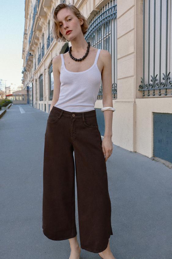 JEANS Z1975 하이웨이스트 비대칭 밑단 벌룬