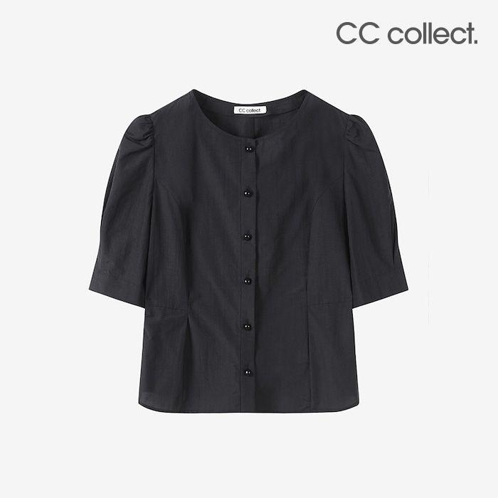 [CC콜렉트] 퍼프 슬리브 핏앤 플레어 블라우스 BK_E252MSC141