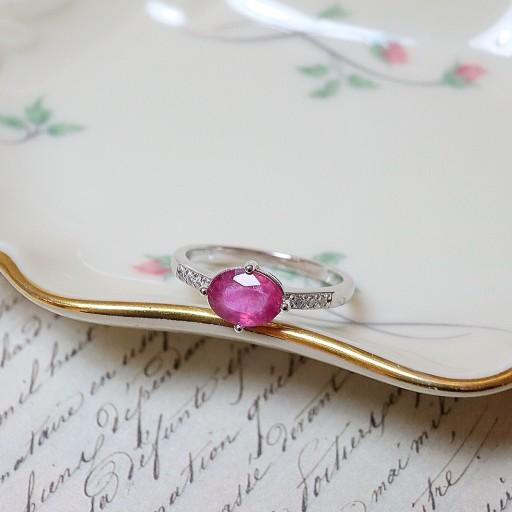 깔끔한 루비 가로 세팅 데일리 원석반지 실버925