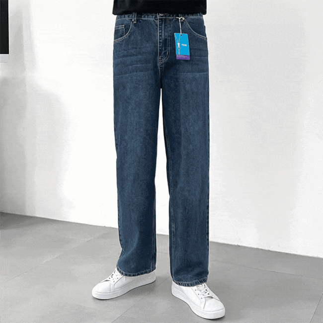 [1+1 SALE] 2TYPE 흑청&연청 와이드 데님 그레이 연청바지 일자 통 청바지 세미와이드 (5color) 4368