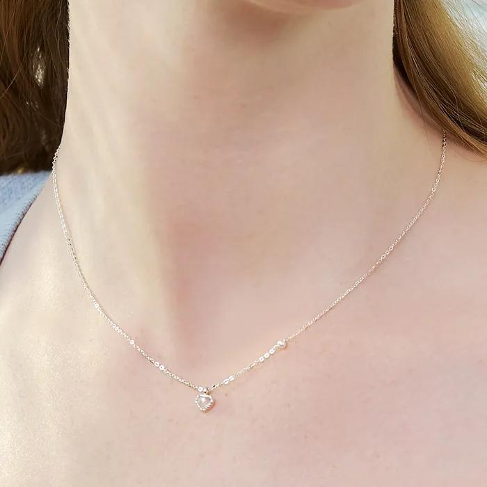 [silver 925] moonie heart pearl necklace