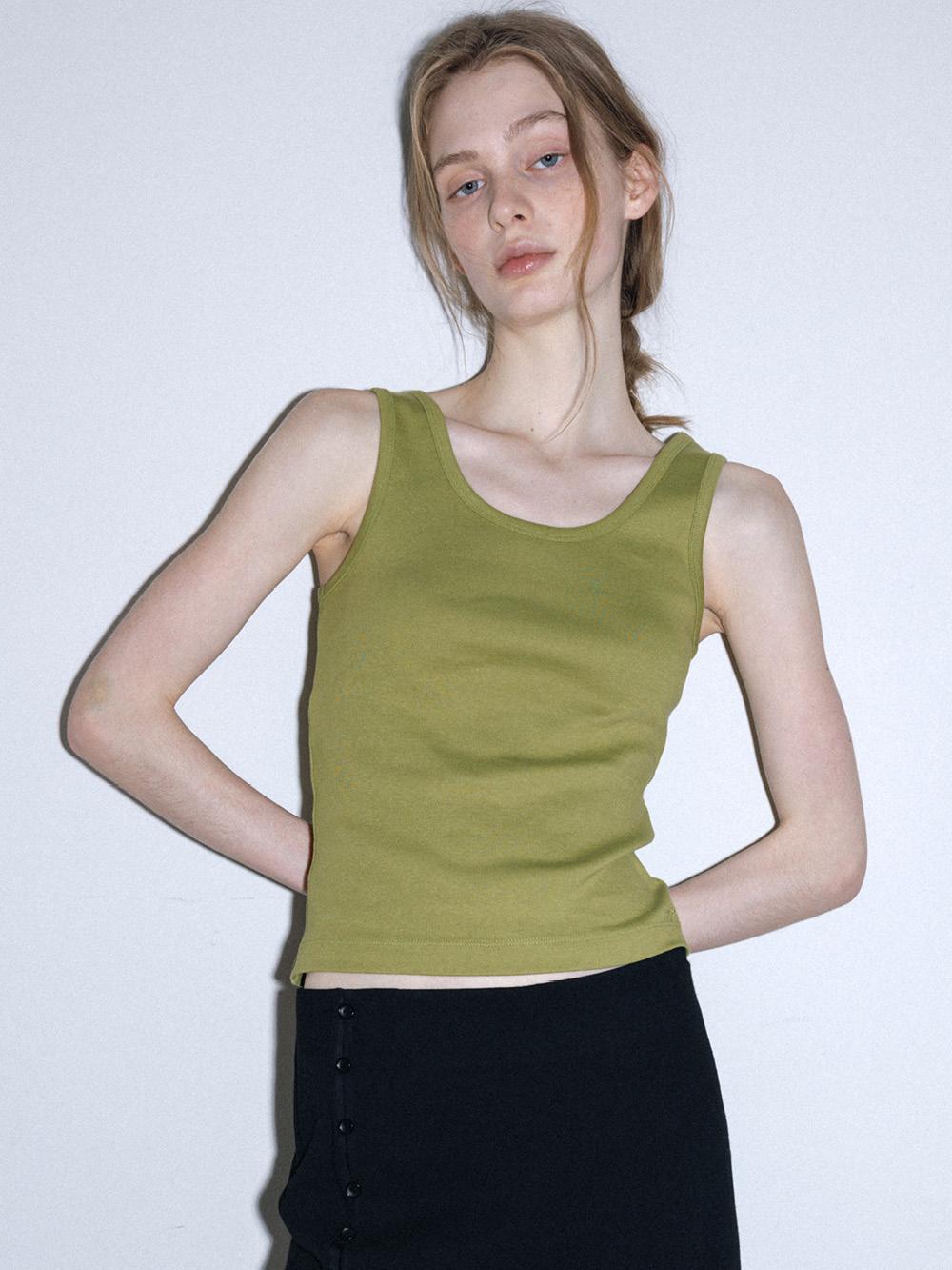 [5/8 OPEN] TEXTURED ESSENTIALS SLEEVELESS, OLIVE