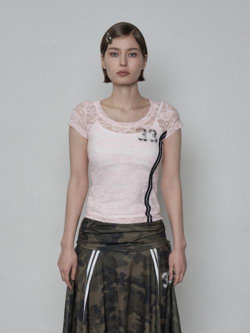 33 LACE TOP / BABY PINK