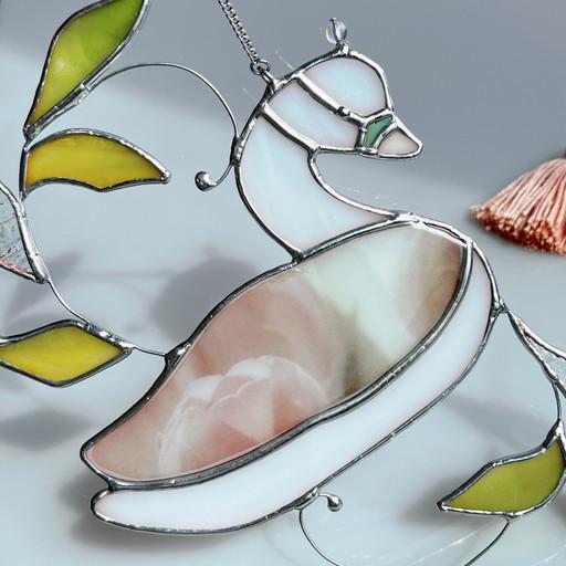 (할인상품)스테인드글라스 인테리어소품 백조 썬캐처