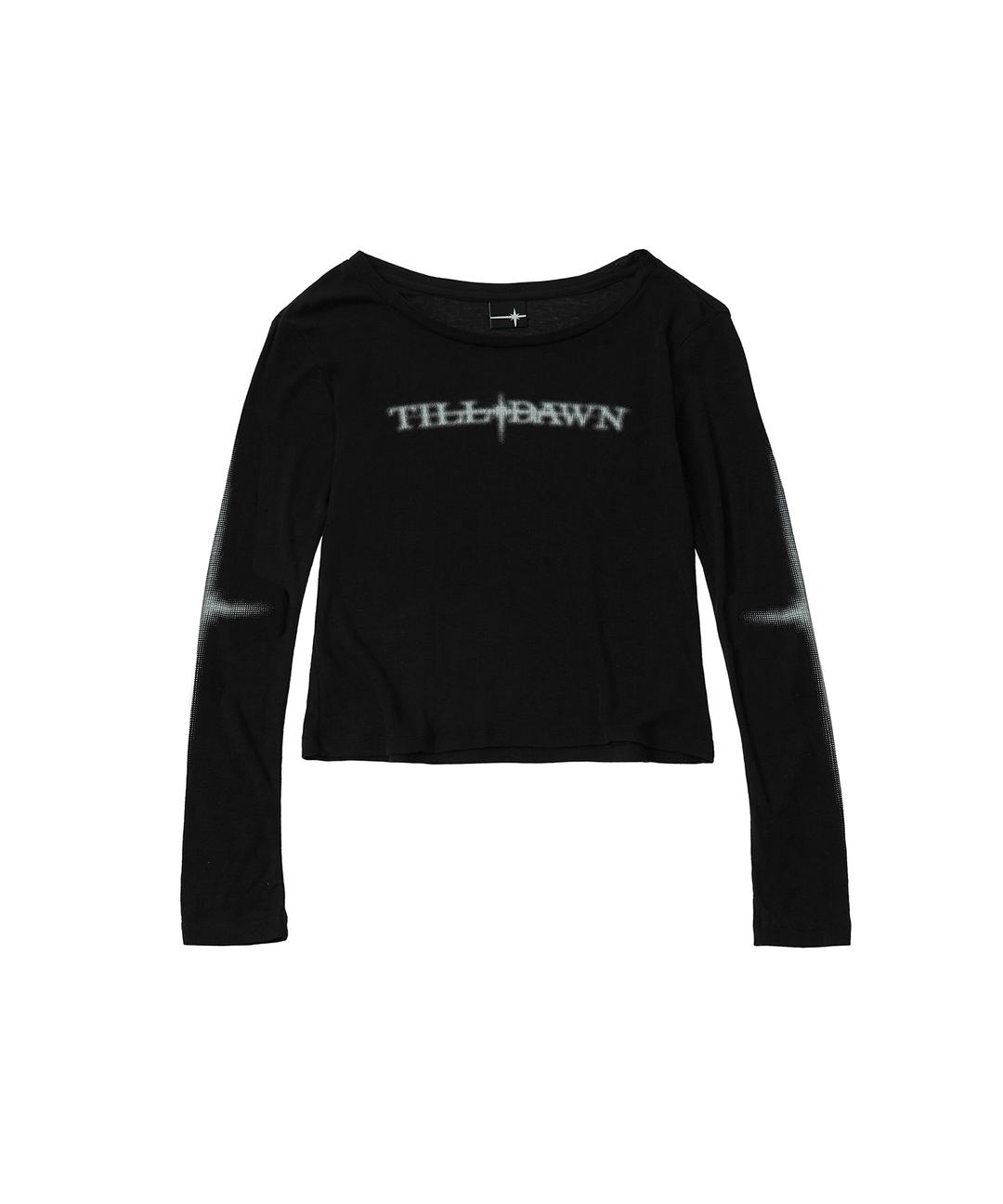 PIERCE LOGO LONG SLEEVE TEE (W) black