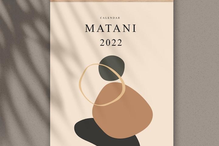 2022년 마타니 벽걸이 달력 (우드바포함) 작품 포스터 캘린더