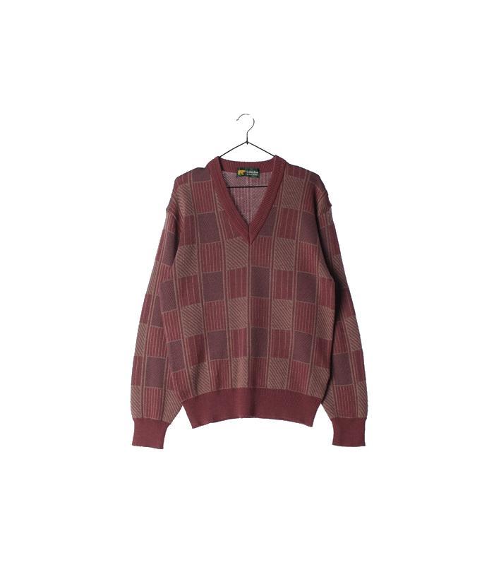 GOLDEN BEAR 골든베어 울100% 브이넥 니트/UNISEX L