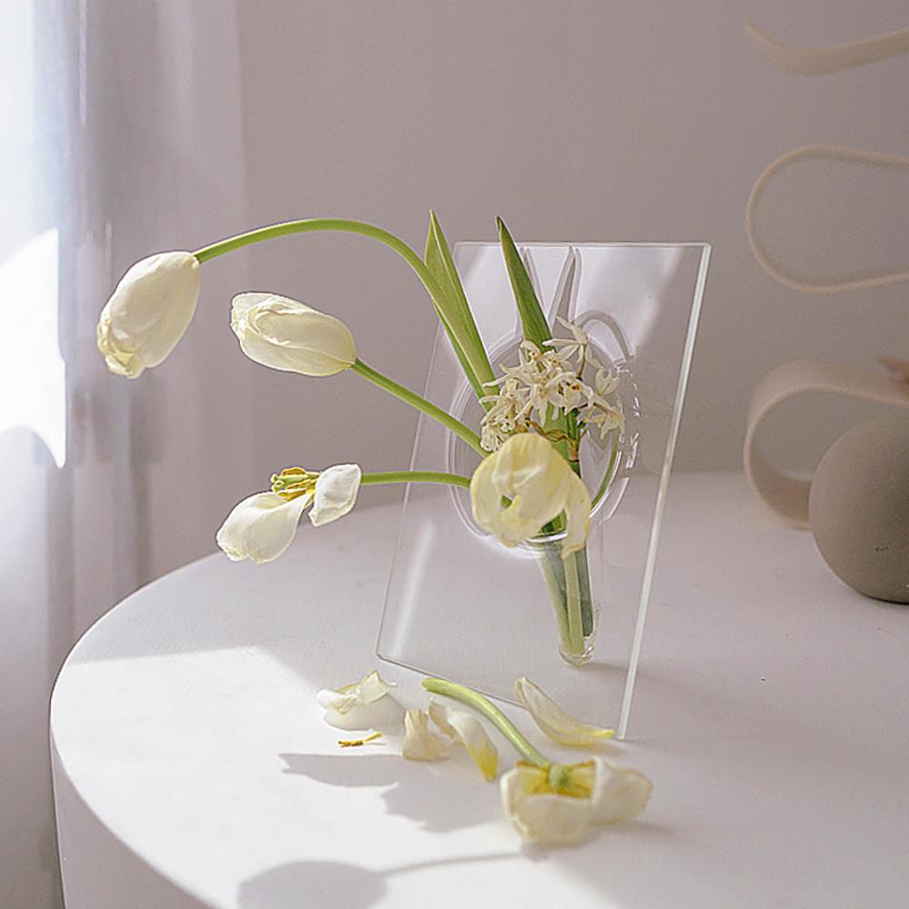 오드앤룸 장식 유리 화병 빈티지 인테리어 오브제 꽃병 말린꽃보관 부케 유리돔 선물