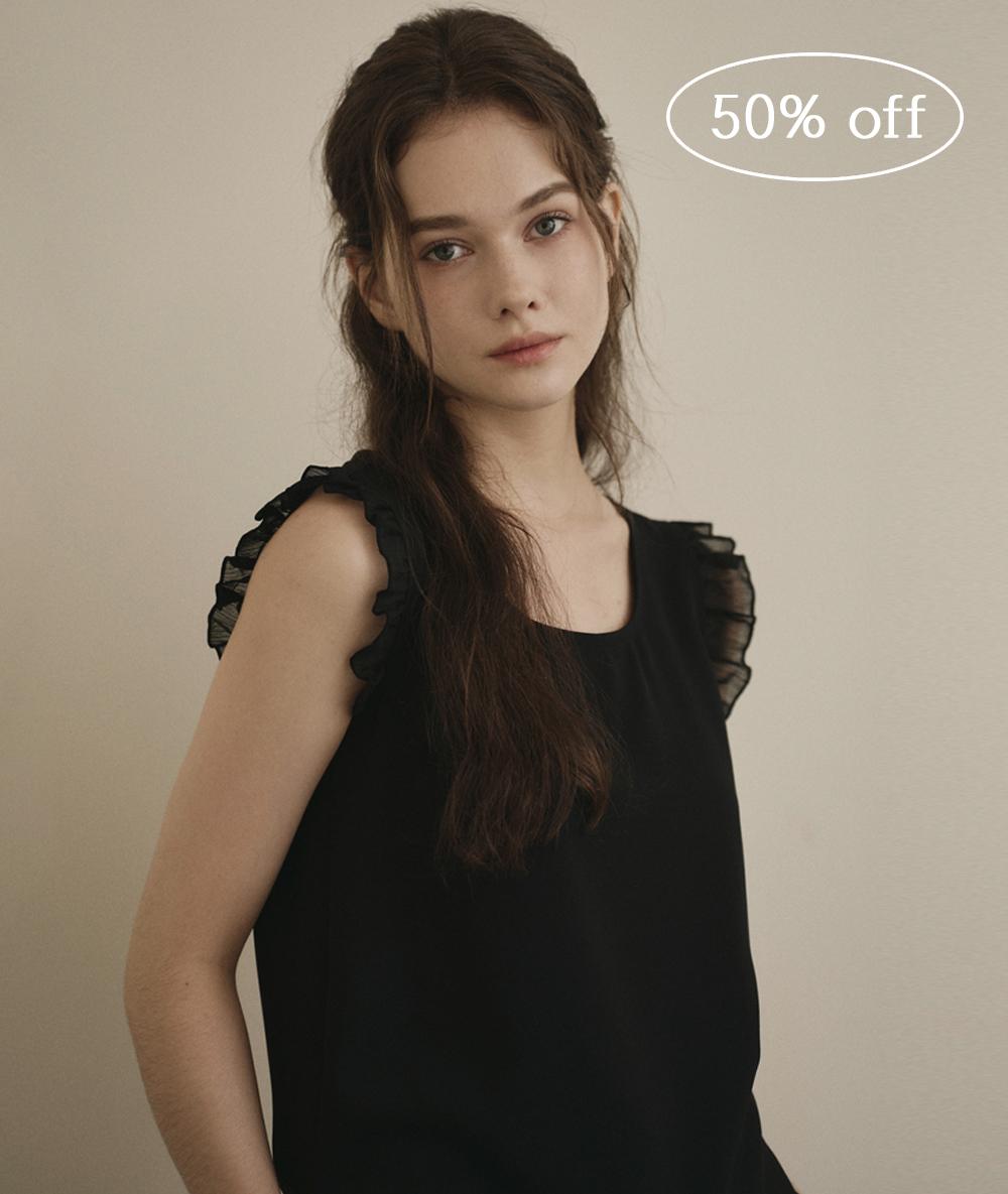[MARY] Ruffle detail sleeveless top_2 colors (50% OFF)