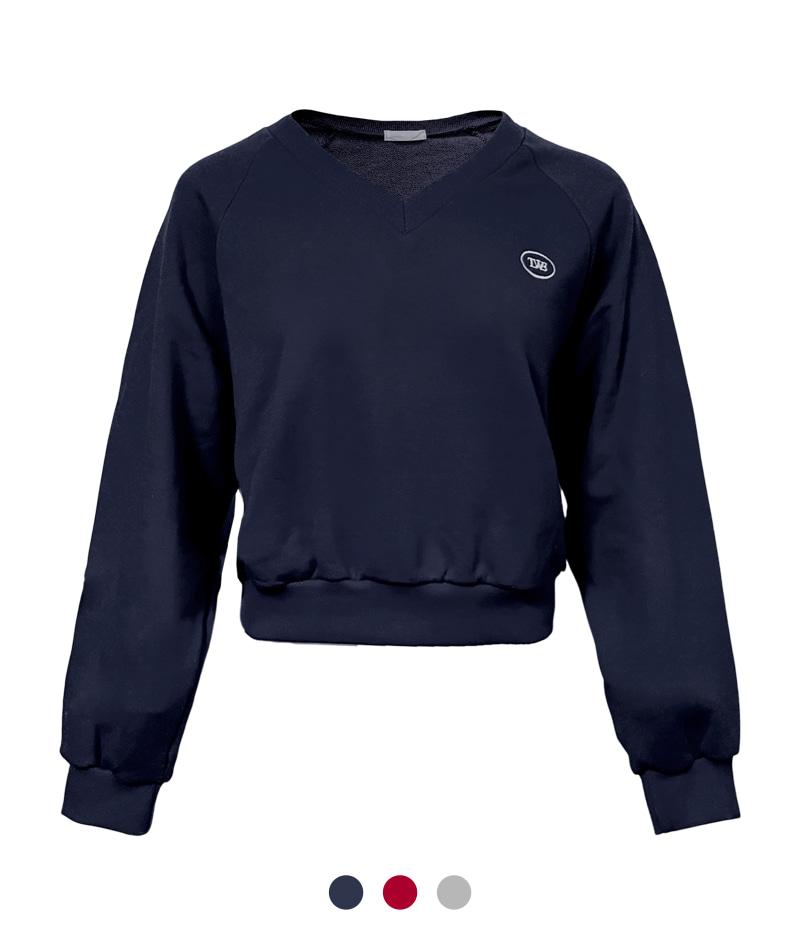 자수 딥 브이 오버 맨투맨