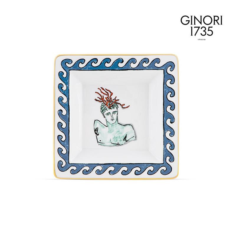 [지노리] IL VIAGGIO DI NETTUNO 스몰 스퀘어 트레이 18x18cm WHITE 1P_8788