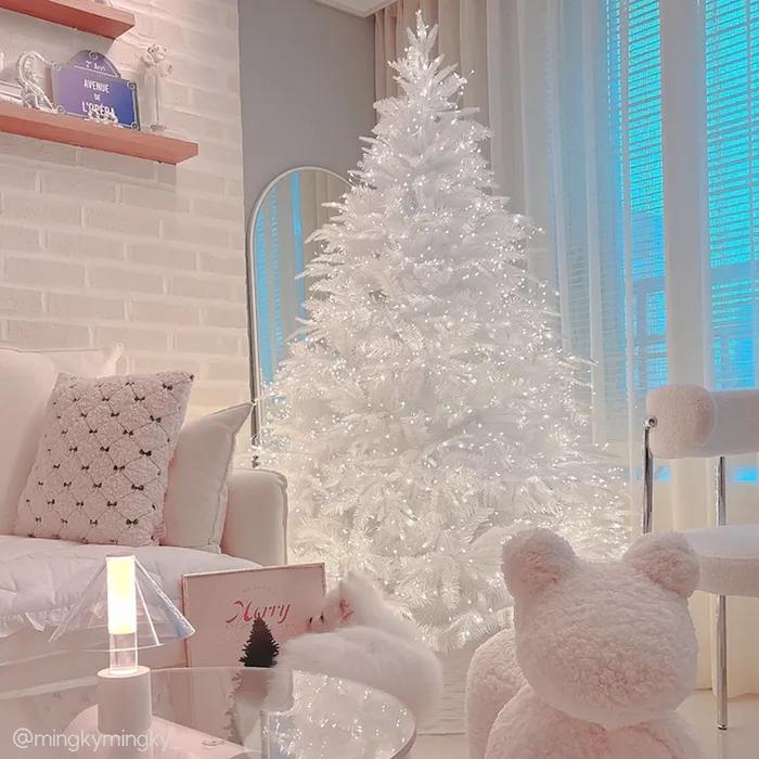 크리스마스 전나무 무장식 고급 PE 스케치스노우 대형트리 4type